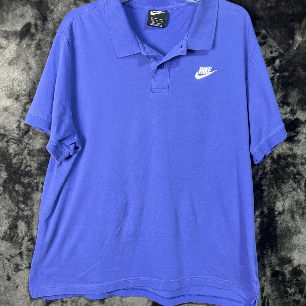 Nike Polo Shirt‎ Blue XL Embroidered Swoosh Golf Casual